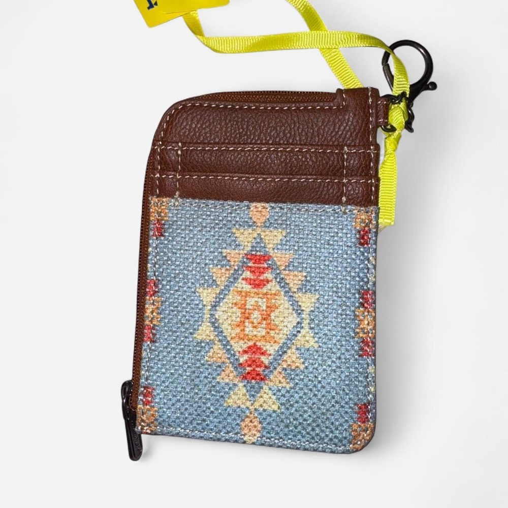 Wrangler Leather Wristlet Card Holder Aztec Print